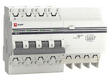 Дифференциальный автоматический выключатель АД-4 PROxima 4 полюса, 63А, Тип AC, х-ка C, 100мА | код. DA4-63-100-pro | EKF 